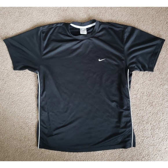 Nike Other - Vintage Nike Silver Tag Mens Large Black Embroidered Athletic Shirt